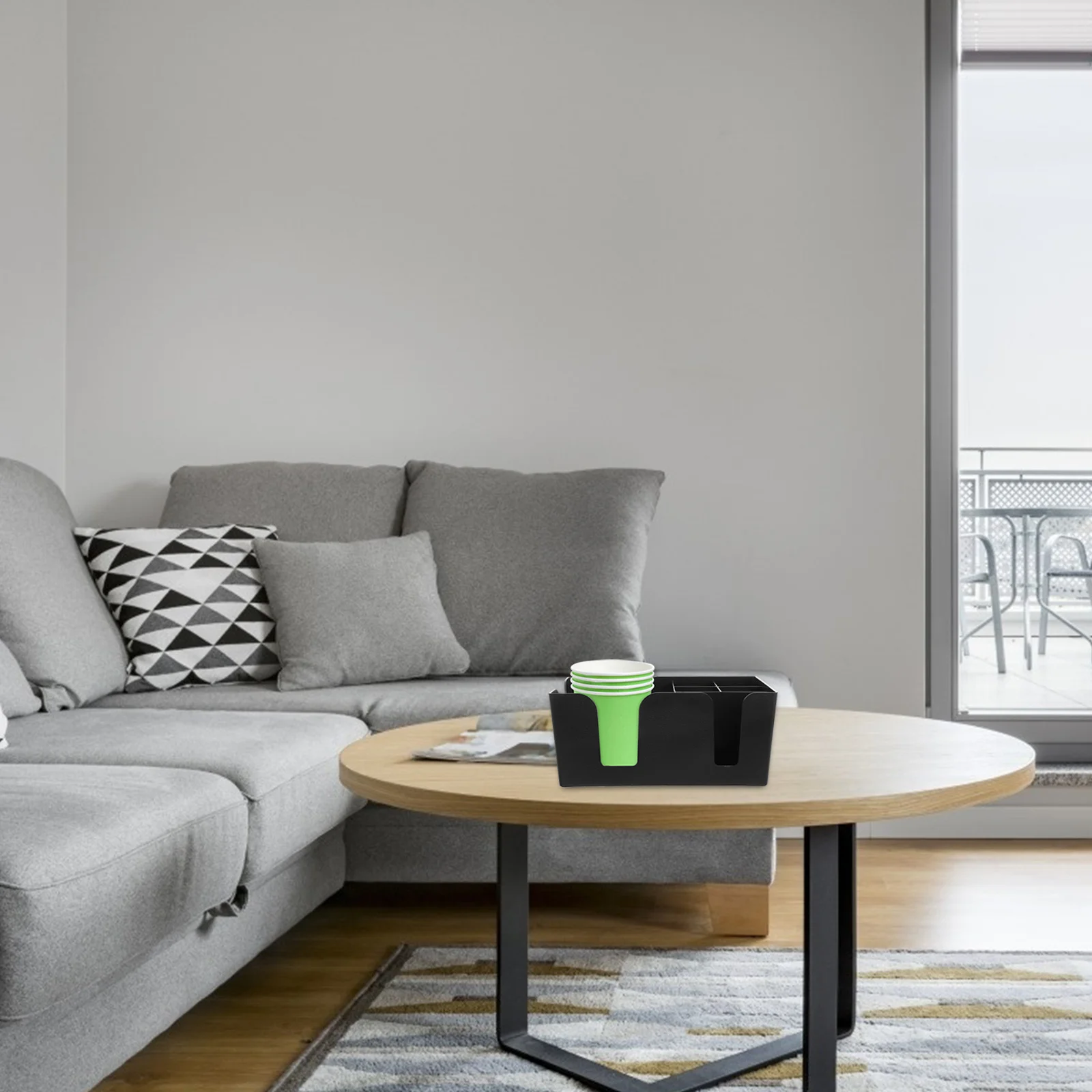 

Coffee Station Organizer 3-Tier Paper Cup Holder Countertop Multi-Compartment Cup Storage Box For Home Use