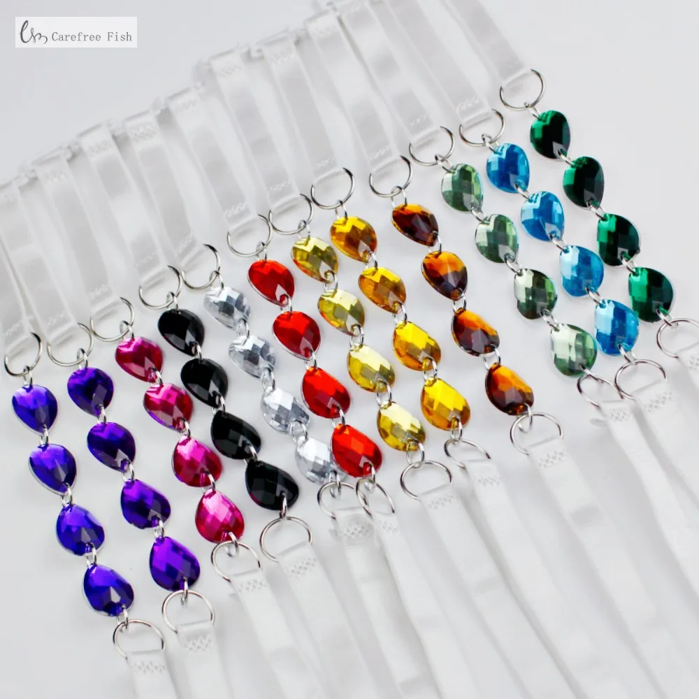 

1cm Fashion Shoulder Straps Crystal Underwear Straps Metal Bra Straps for women Non-Slip Sexy Invisible Women Bra accessories