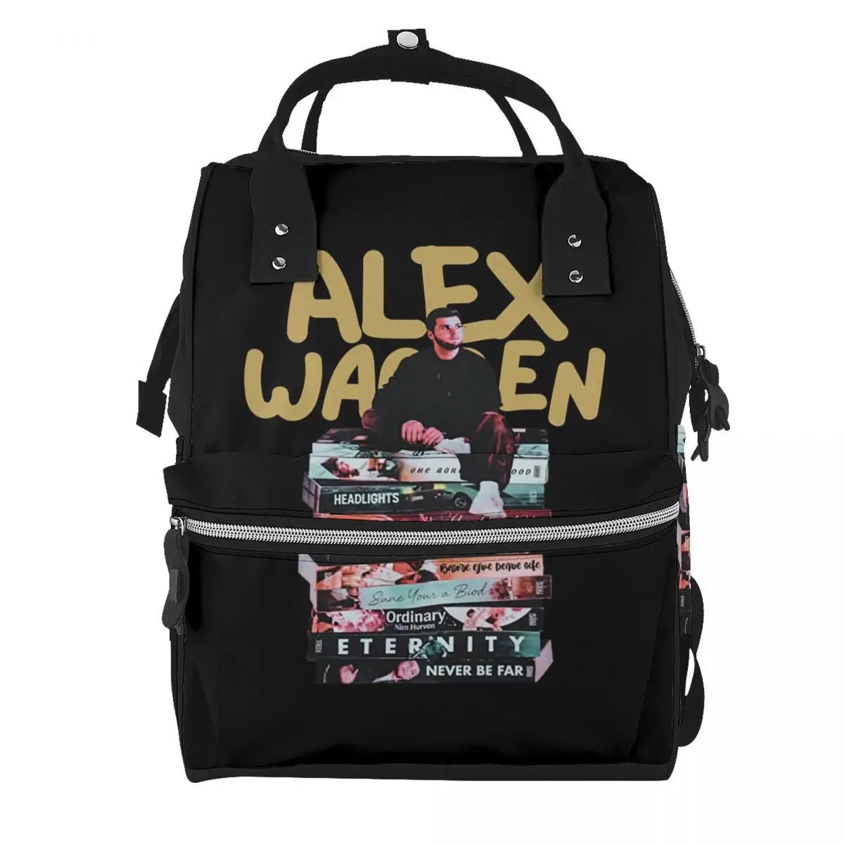Singer Alex Warren Album Poster Graphic Student Backpack School Bag Hiking Travel Daypack for Men Women Bookbag Shoulder Bags