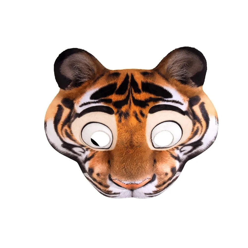 Leuke EVA Halloween Masker Luipaard Half Gezicht Dierenmasker Party Props Cosplay Benodigdheden Tijger Pluche Masker Vrouwen