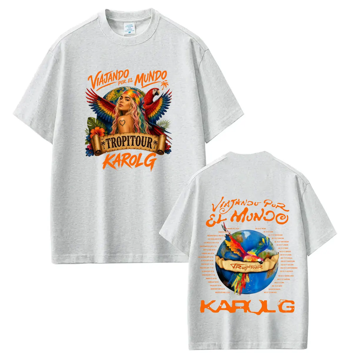 Karol G No Me Arrepiento De Sentir Tanto Album 2026 T-Shirt für Männer und Frauen Hip-Hop T-Shirt Kurzärmeliges Lässiges Lockeres Baumwoll-T-Shirt – Detail 4