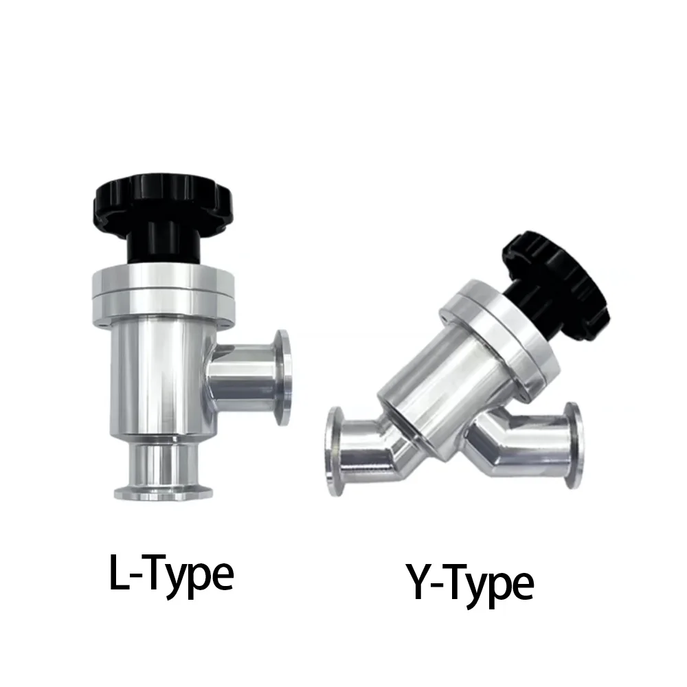KF16 KF25 KF40 KF50 Stainless Steel High Vacuum Manual Flapper Baffle Valve L-Type Y-Type Angle Valve for Vacuum System Fittings