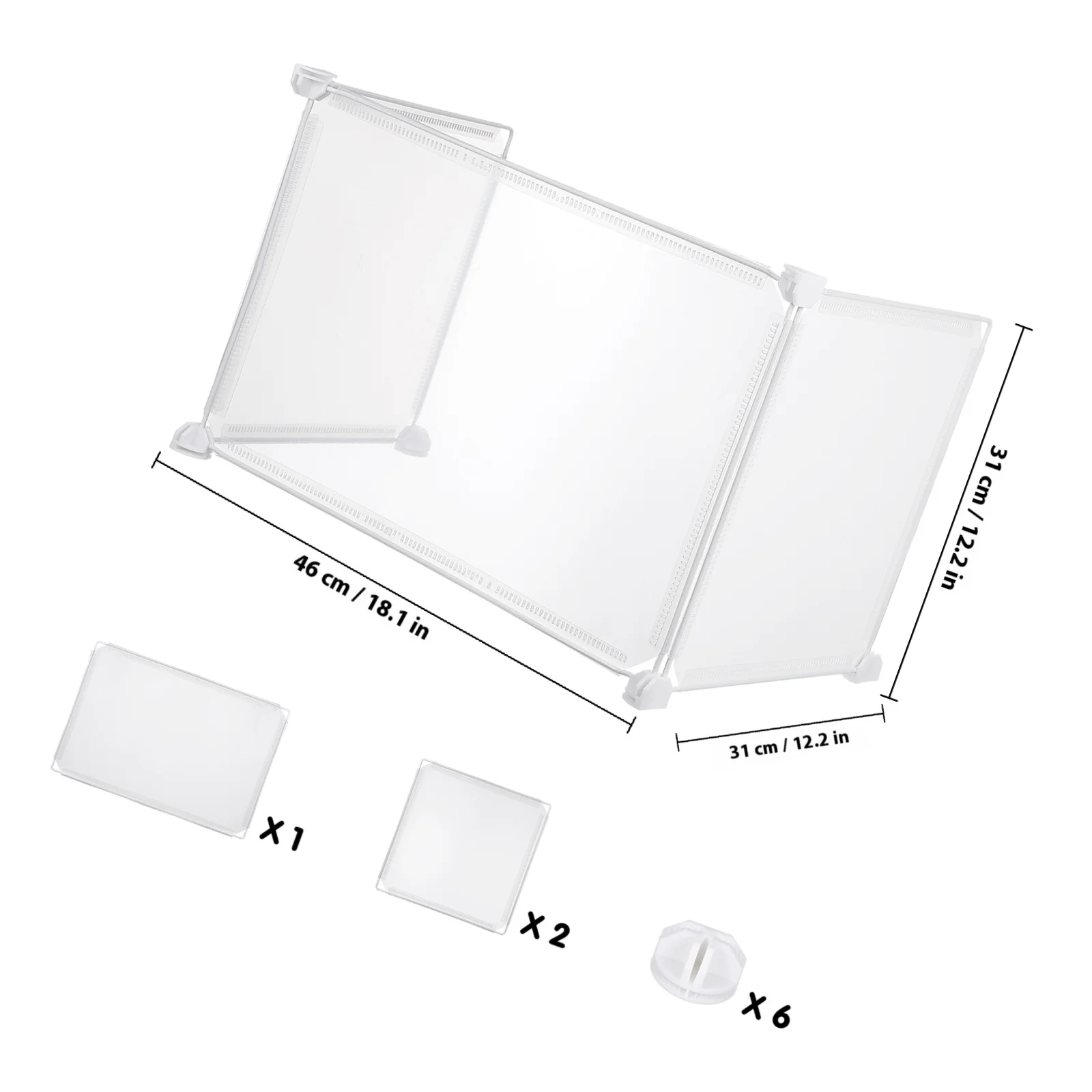 3 stuks desktop scheidingsbord transparant plastic stabiel zelfstaande niesbeschermer beschermende barrière voor restaurant kantoor