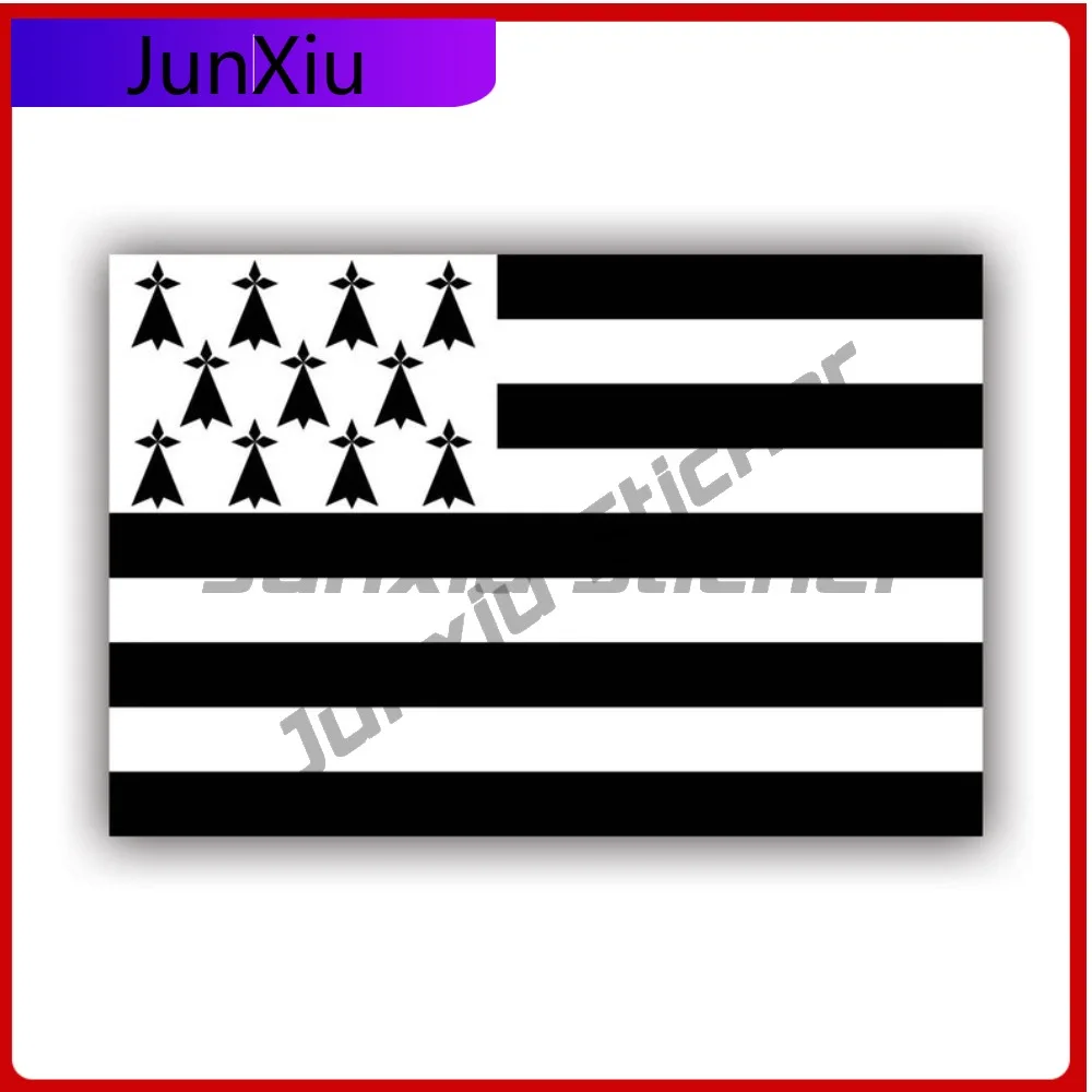 Gwenn-Ha-Du Breton Flag Fade Resistant Sun Resistant Classic For Helmet Laptop Rear Windshield Removable Easy Apply Decal