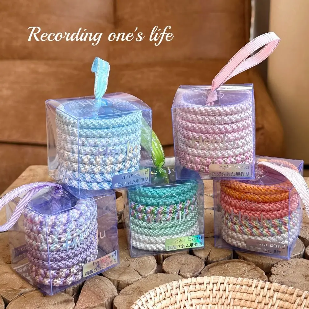 High Elasticity Basic Hair Rope Set Hair Ring Hair Tie Weave Rubber Band Korean Style Hair Accessories Colorful Hair Scrunchies