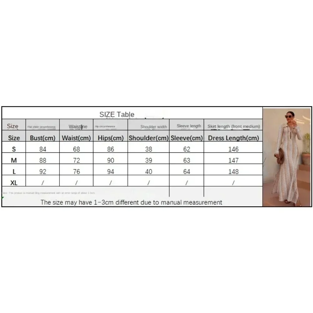 New Summer Hot Style Hand-crocheted Hollow Beach Low-cut V-neck Slit Women\'s Long Dress Summer Dress