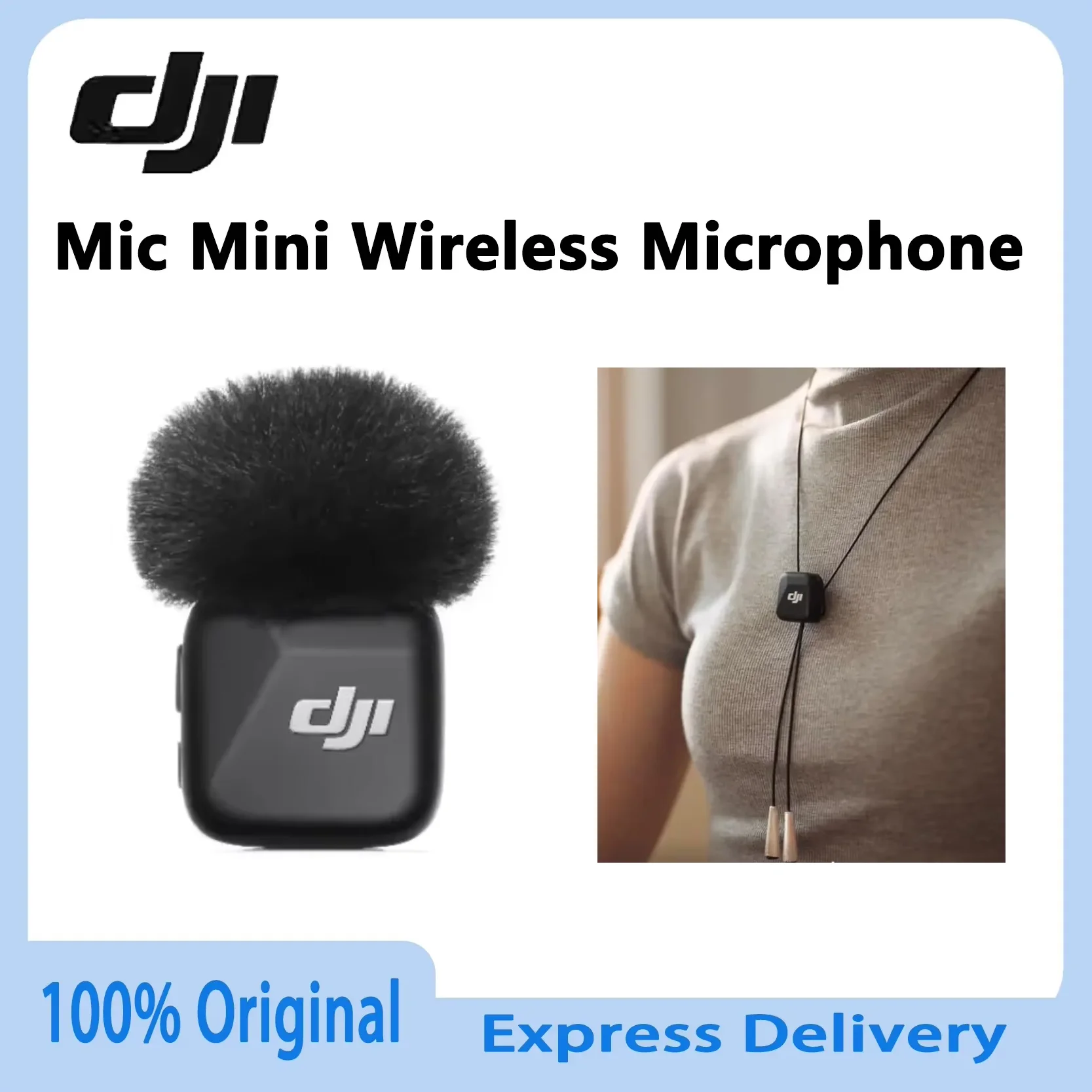 microphone-lavalier-sans-fil-dji-mic-mini-ultra-compact-portee-de-transmission-de-400m-enregistrement-hd-clair-omnidirectionnel-a-360°