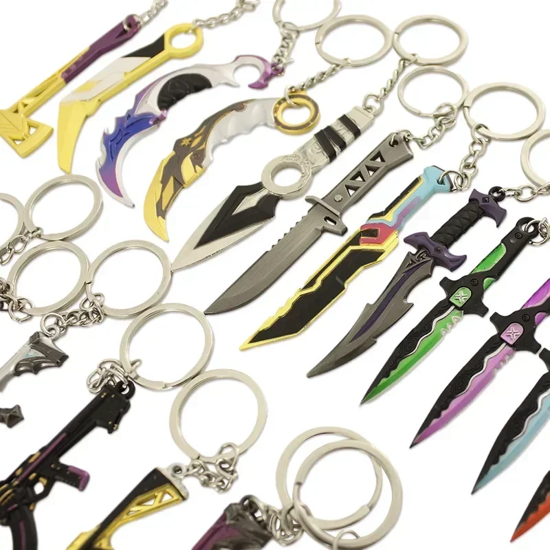 Valorant Keychains Collection AGENTS Weapon Model Game Peripheral Metal Pendant Accessories Keychains Ornaments Gifts Toys Boys