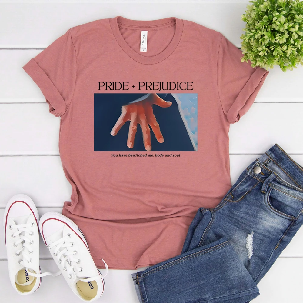 Pride and Prejudice T-shirt Hand Flex Scene Y2K 90s Tee Jane Austen Literary Shirt Pemberley Book Lover Tshirt Feminist Booktok