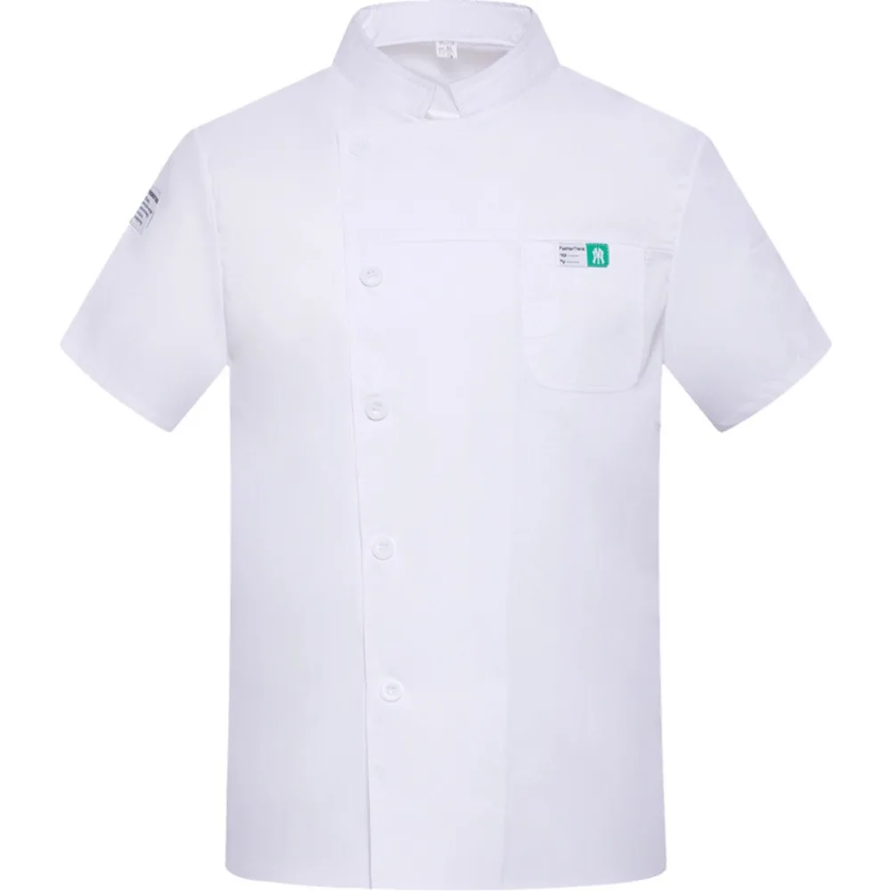 キッチン長袖シェフ作業服男性半袖夏女性薄手吸汗通気性