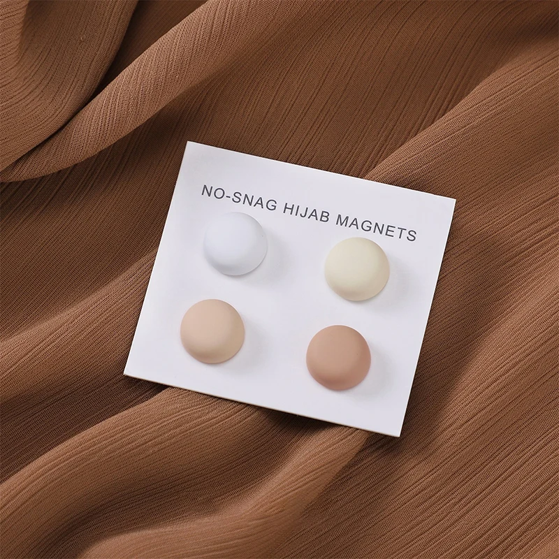 Mode 4 stks/zak Magneet Hijab Sjaal Broches Pins Voor Vrouw Versierd Accessoires Moslim Dames Snoep Kleuren Magneten