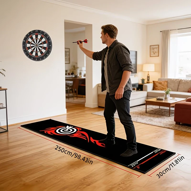Family Game Dirt-Resistant And Wear-Resistant Floor Mat, Professional Dart Mat With Official Throwing Line