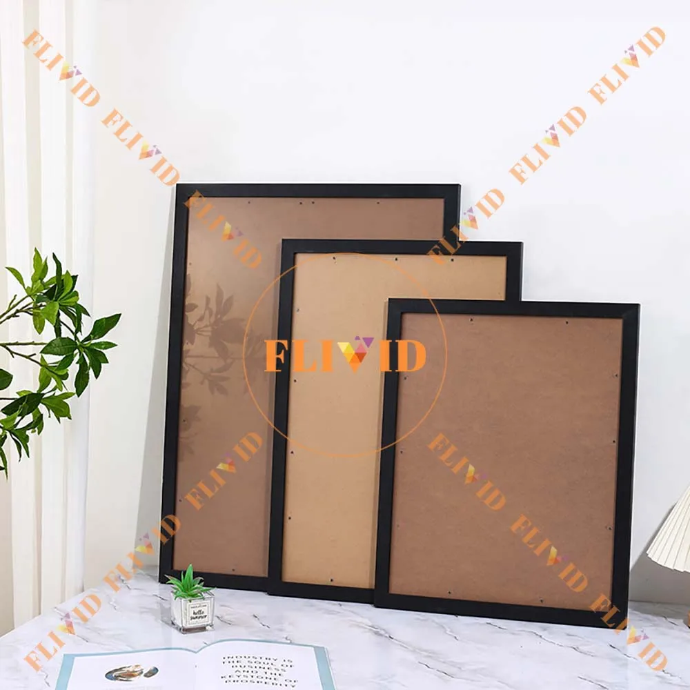 1pc Black Wooden Photo Frame Wood Picture Frame 12X16 inch Honors Certificate Document Frame Wall Hanging Desktop Disply