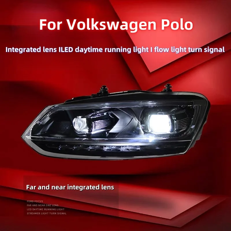 ﻿ for  Volkswagen11-18 POLO headlight assemblies polo modified LED daytime running lights, flowing turn signal lenses ﻿