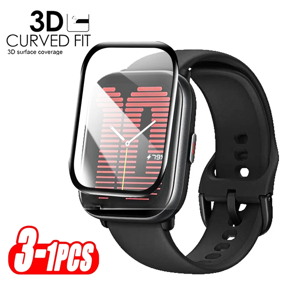 3D Curved Edge Screen Protector For Amazfit Active Soft Anti-scratch Smartwatch Full Coverage Film For Amazfit Active Not Glass