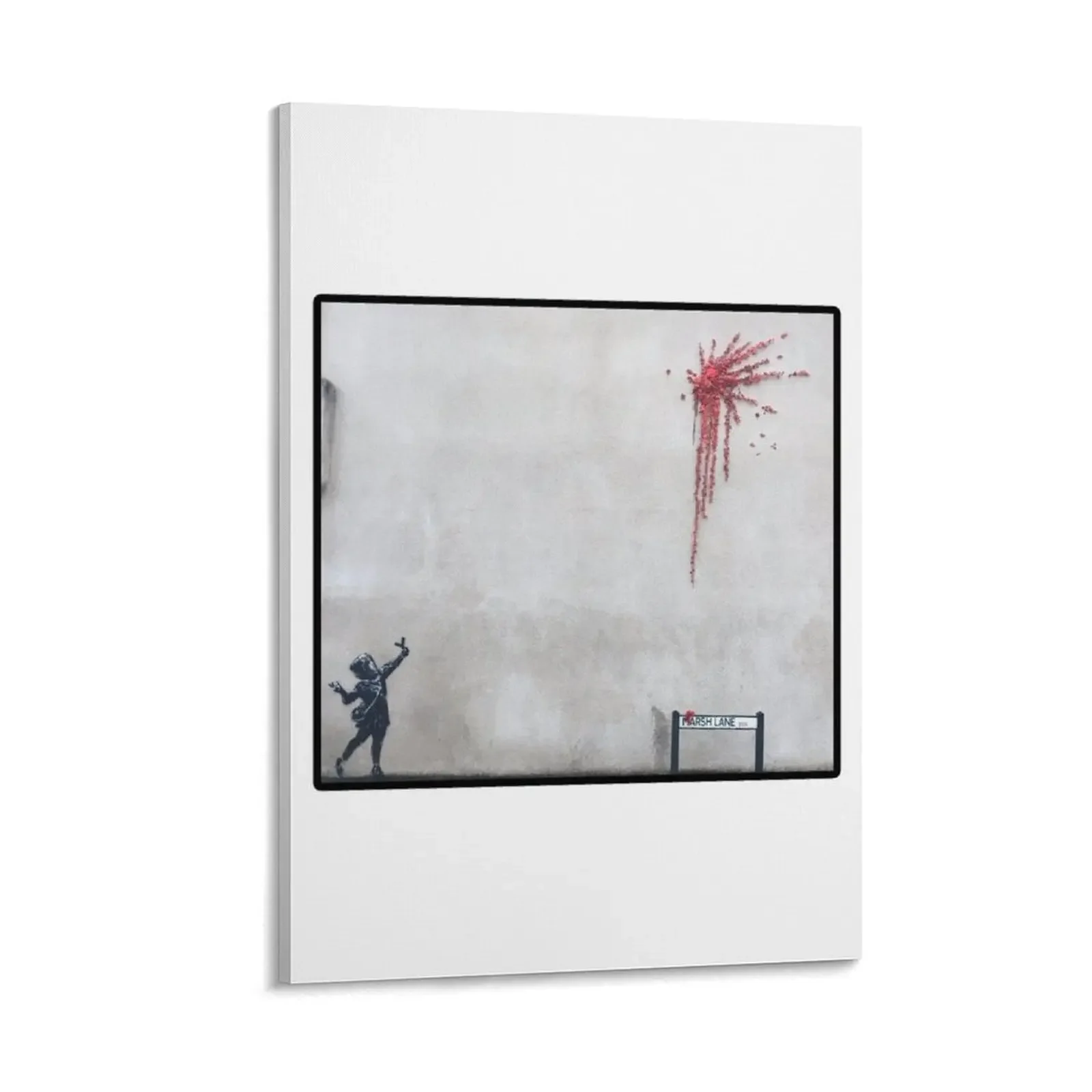 

Banksy Girl Slingshot Flowers Bristol Valentines Day Canvas Painting anime figure anime decoration Wall paintings