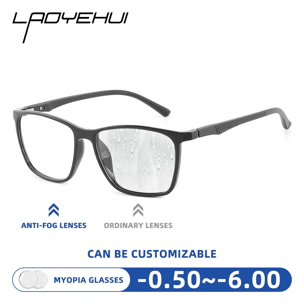 

Men's Ultralight TR90 Myopia GlassesAnti-fogging Lenses Retro Business Optics Anti Blue Light Prescription Customize Eyeglasses