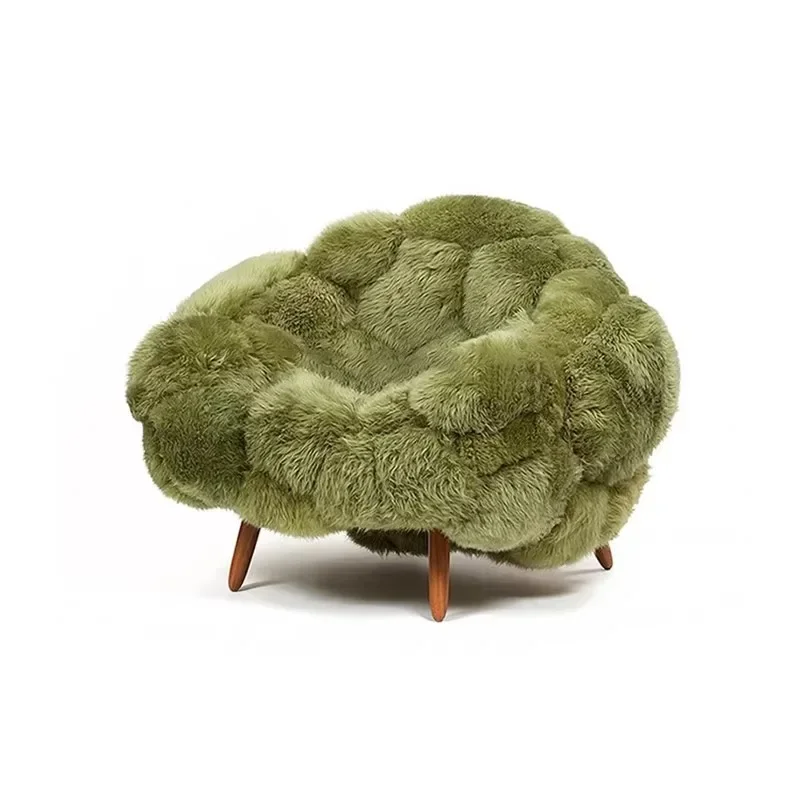 

Creative light luxury sofa chair designer postmodern simple lamb wool leisure chair beauty salon reception chair