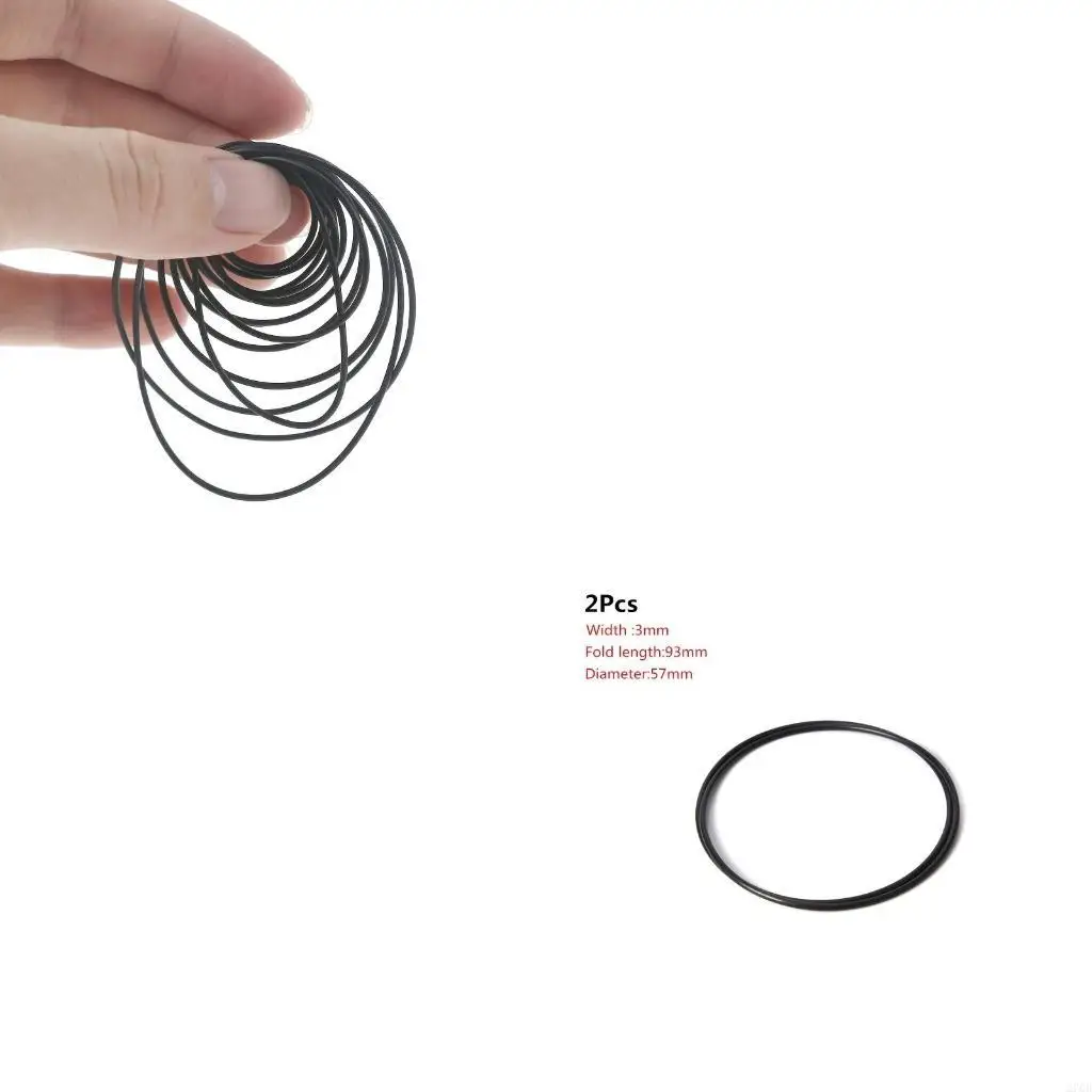  Wear Resistant 3mm Round Rubber Belt Replace Durable 2pcs/Set Repair Belt for Cassette Tape Recorder Machine DVD Drive