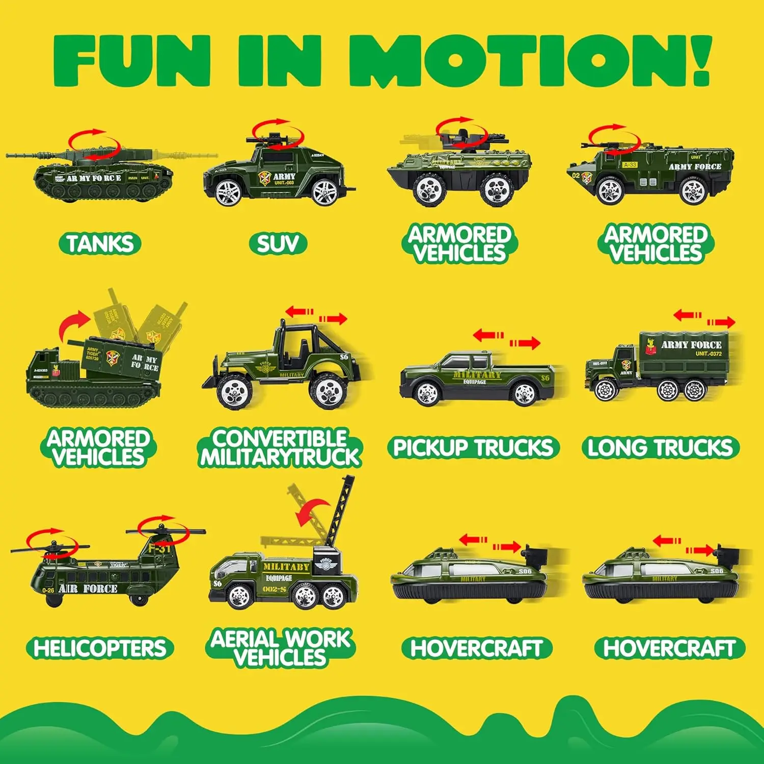 JOYIN 25 في 1 ألعاب شاحنة كبيرة عسكرية خضراء مجموعة دبابات رجالية للجيش مع لعبة سيارة معركة للرجال الجندي في شاحنة الناقل لهدايا الأولاد #3
