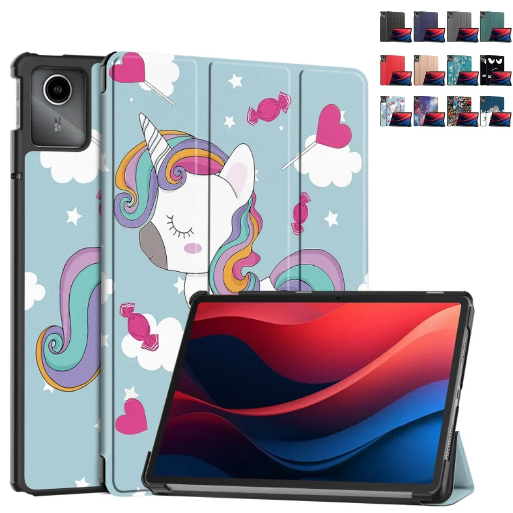 

Case for Lenovo Xiaoxin Pad 2024 11 inch TB331FC TB330FU Leather Tri-fold Tablet Cover for Tab M11 2023 with Auto Wake Function
