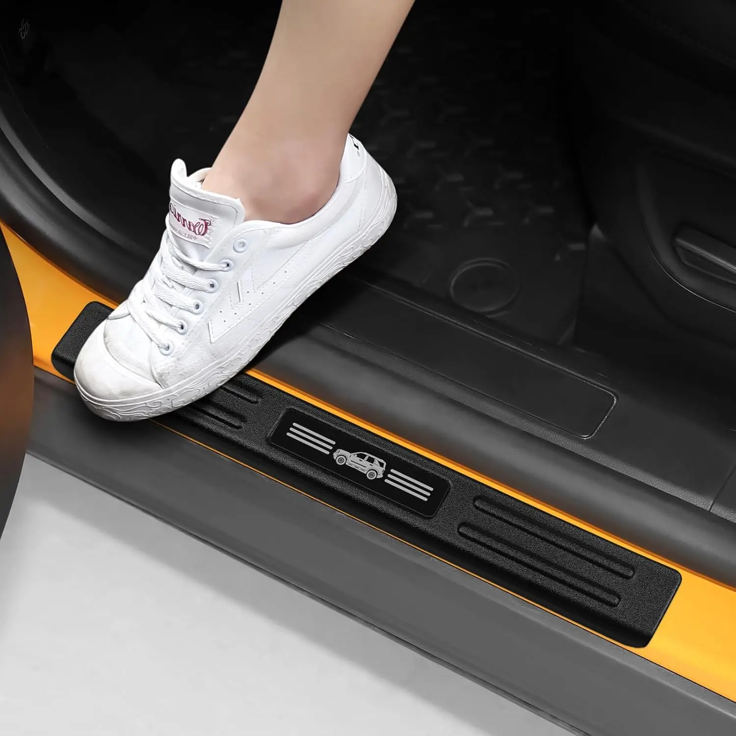 

4 шт. защита порога автомобиля для Ford 2021-2025 Bronco, спортивные аксессуары, матовый черный АБС-пластик, полное покрытие двери Ent