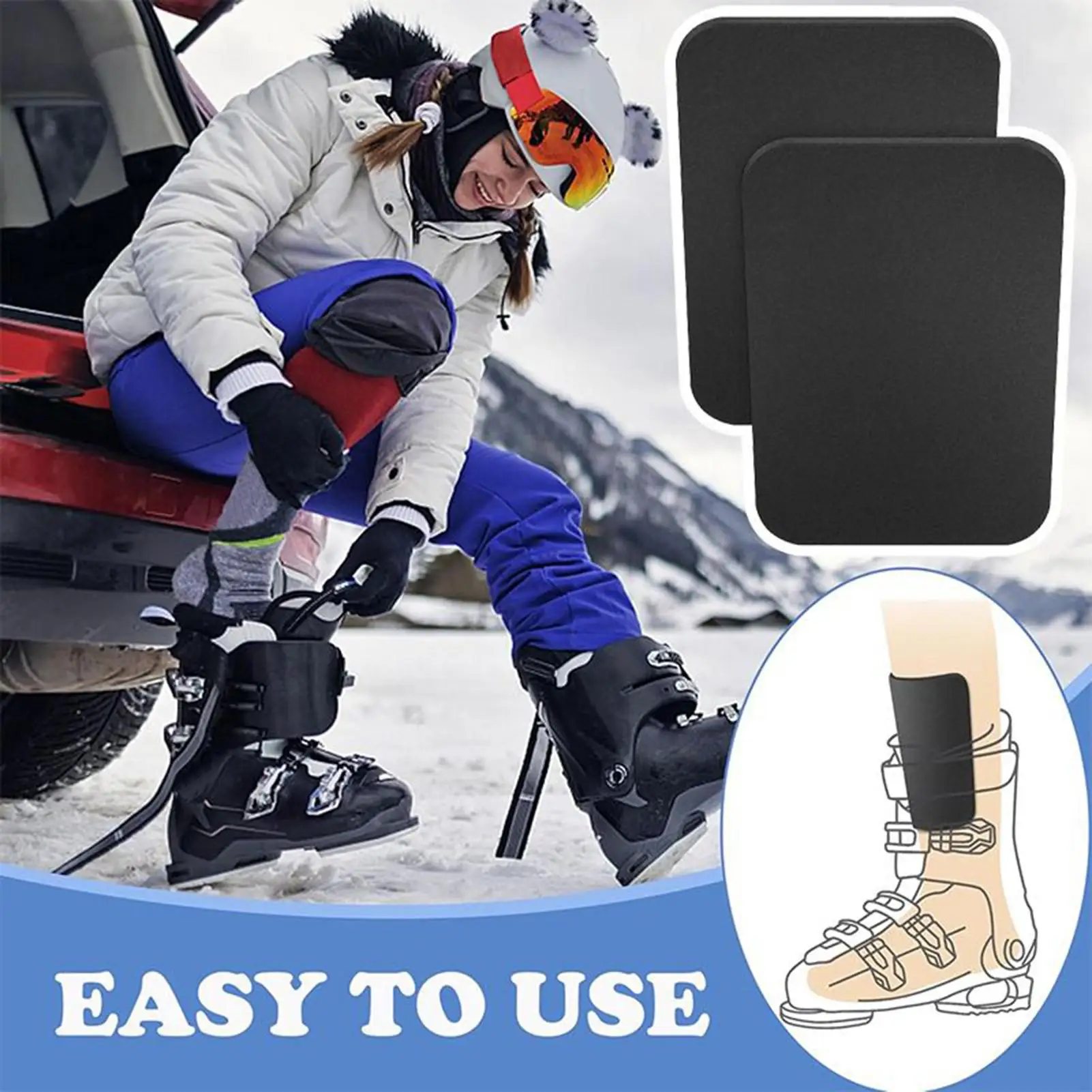 Professional Snowboard Shin Pads 4 Pieces Elastic Cuttable Premium Ski Snowboarding Protector  For Teens Adults Skiers