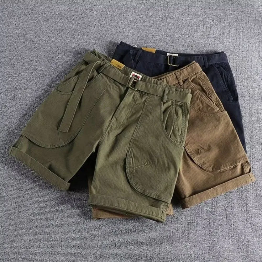 Invisible Open Crotch Outdoor Sex Men's Summer Cargo Pants Large Pocket Tactical Shorts Men Outdoors Casual Five Points Trousers