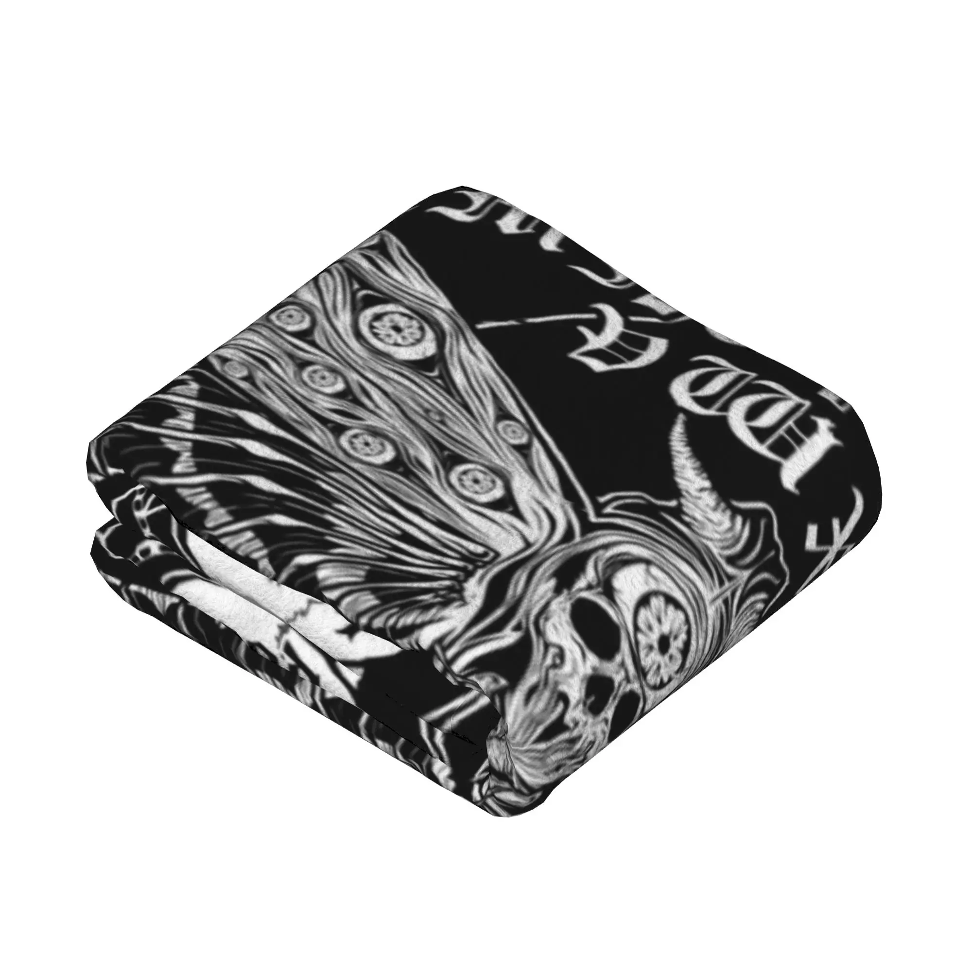 Death Moth Spirit Board Mystical Blanket Fleece Ouija Board Skull Halloween Soft Throw Blanket for Home Couch Bedroom Quilt
