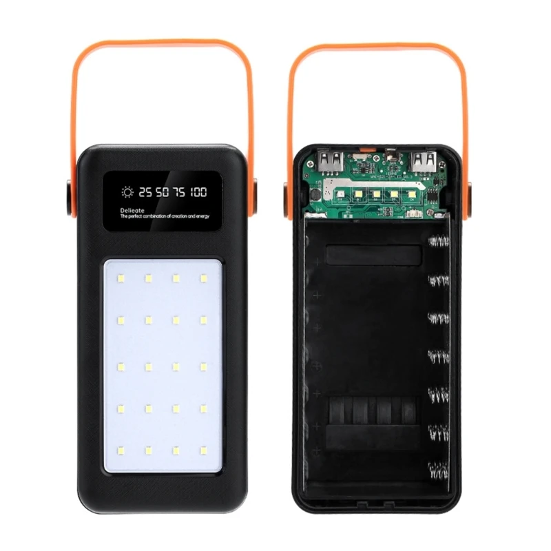 22.5W DIY Shell Quick Charge 21x18650 Power Bank Case Dual USB Mobile Phone Charge QC 3.0 PD 18650 battery Holder Charging Box