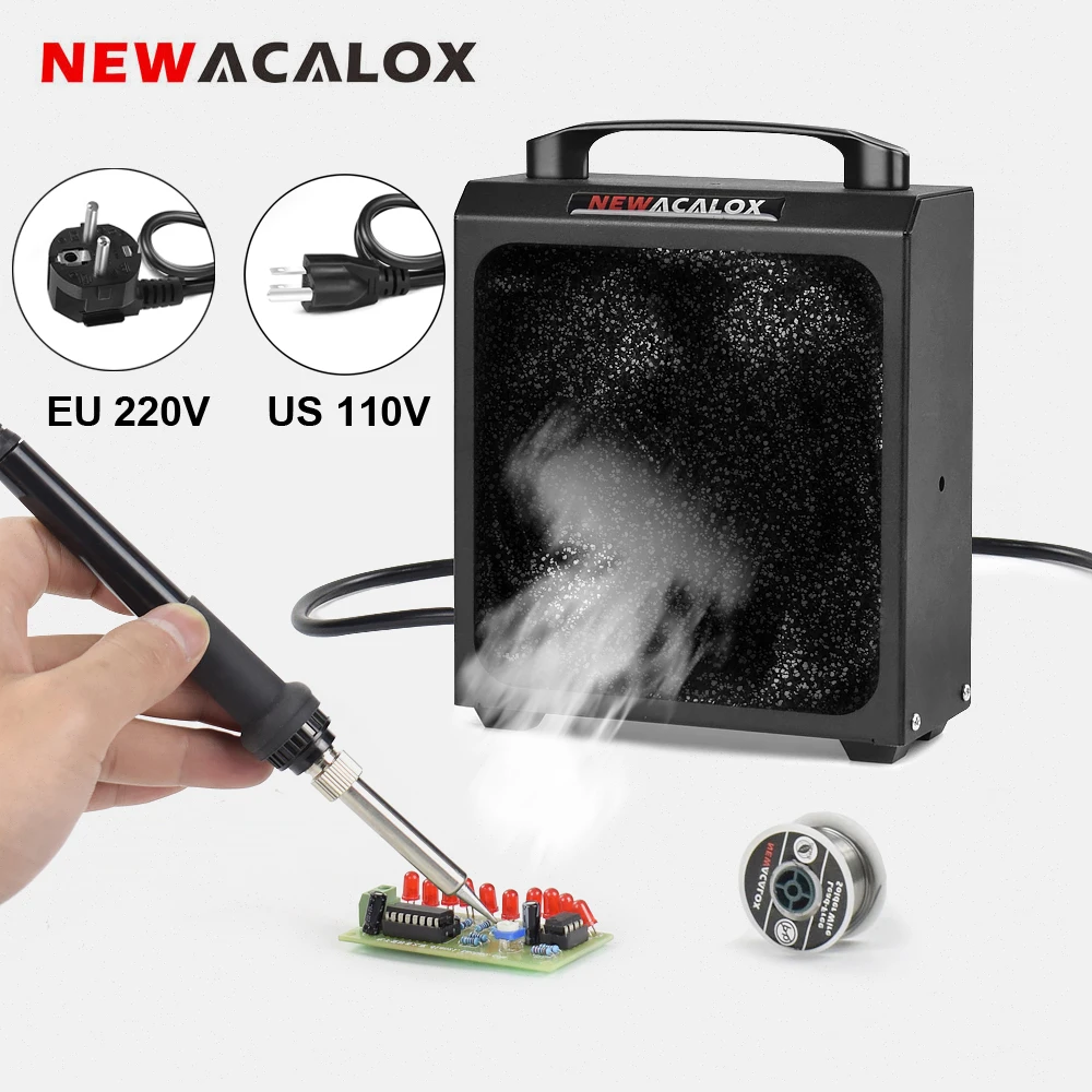 

NEWACALOX 30W Anti-ESD Solder Smoke Absorber Portable Filter with 2PC Spare Activated Carbon Sponge for Soldering DIY Fan