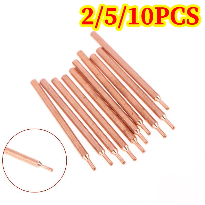 New 2/5/10Pcs 3MM Purple Copper Oxide Electrode Head 18650 Power Battery Double Head Spot Welding Needle