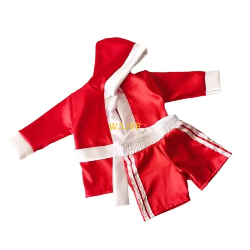 بدلة ملاكمة للتصوير الفوتوغرافي للأطفال من W3JF، لطيفة على الجلد، مشابك آمنة لحديثي الولادة، زي الاحتفال بـ 100 يوم