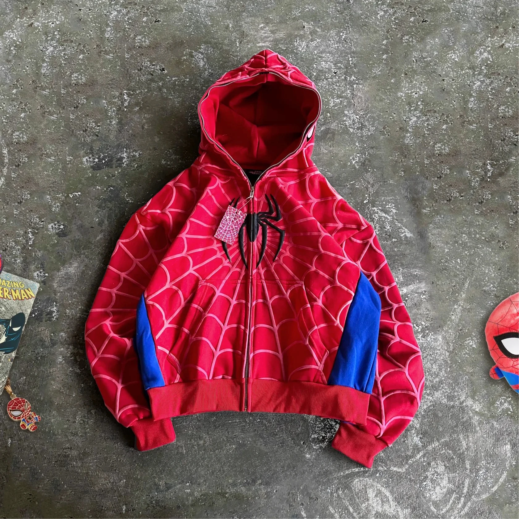 Streetwear White Zip Up Jacket Men Women Harajuku Hip Hop Anime Character Graphic Print Oversized Sweatshirt Y2K Gothic Hoodie
