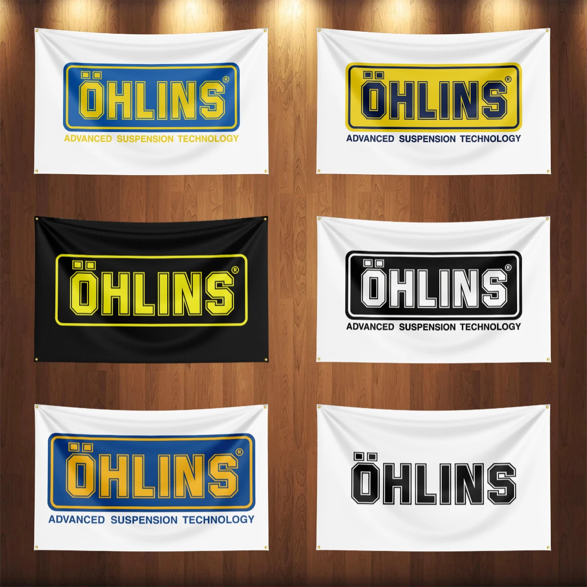 90x150CM Ohlins Auto Parts Flag Car Truck Motor Shock Parts Accessories Banner Garage Outdoor Decoration Tapestry Poster