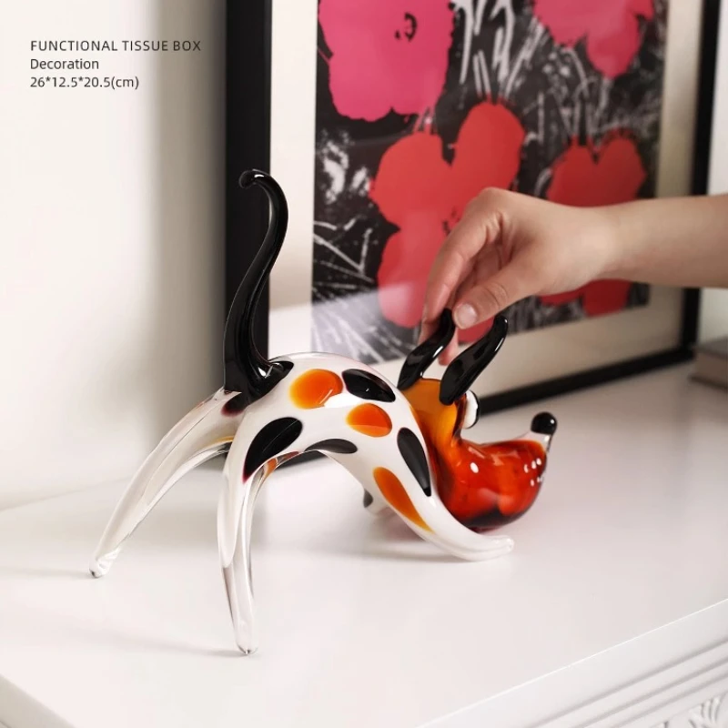 Minimalist Nordic Home Decoration Figurine Glaze Puppy Handicraft Living Room Wine Cabinet Desktop Decoration Christmas Gifts