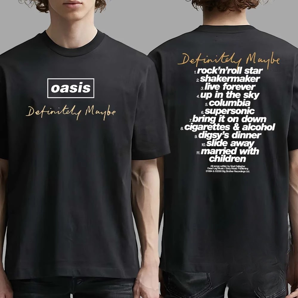 Oasis Maybe 30th Anniversary Cotton T-shirt Unisex Men Women Fans Essentials Short Sleeve Tops Fashion Brand Summer Casual Tee