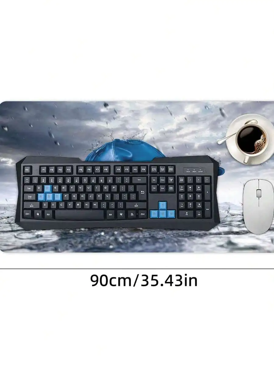 

Large Rainy Sky Gaming Mouse Pad With Blue Dome Design - XL Hard Surface Stitched Edge