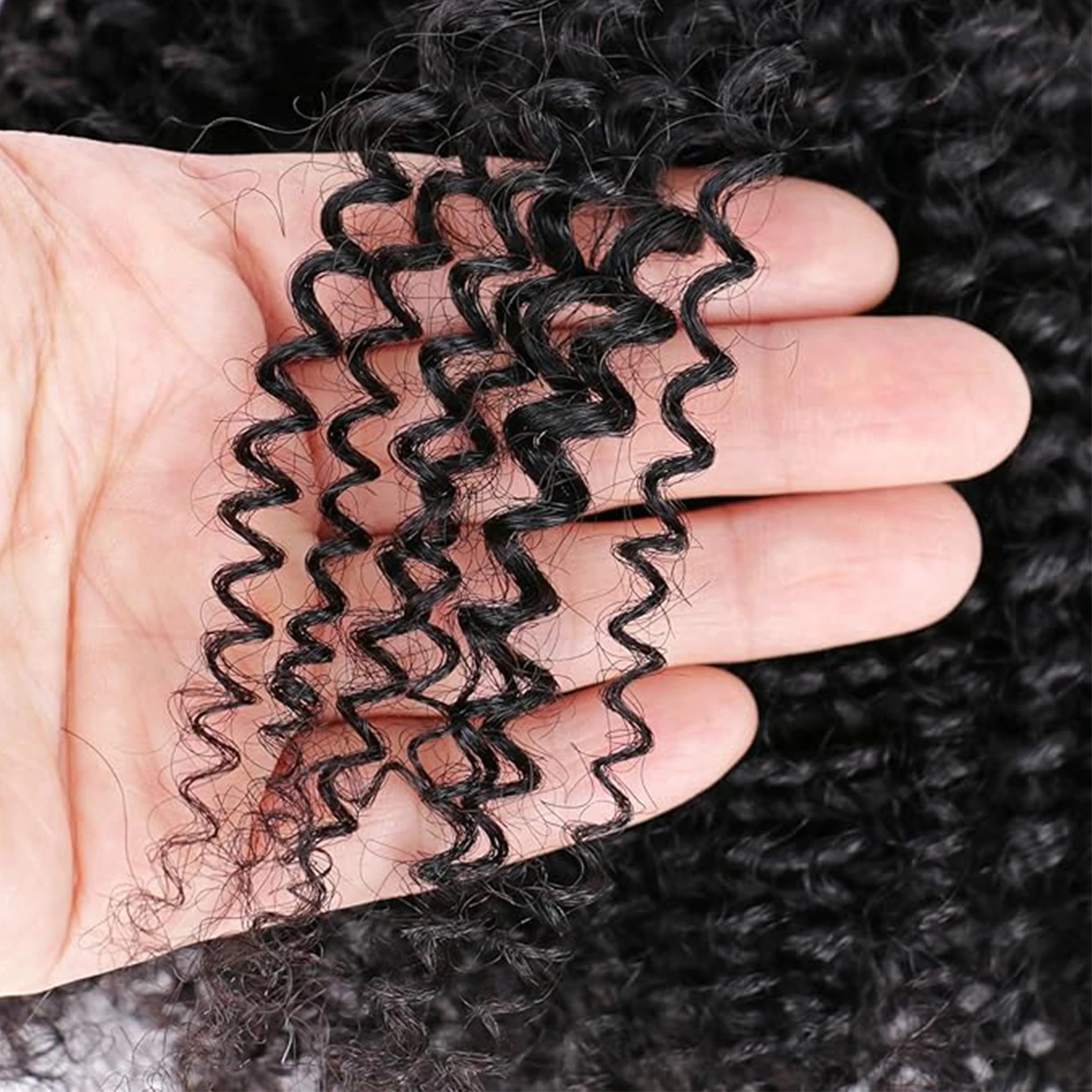 บราซิล Afro Kinky Curly Hair 3 รวมกลุ่ม 100% Remy ผม Afro Curly Human Hair Extension ผมสานธรรมชาติสีสําหรับผู้หญิง