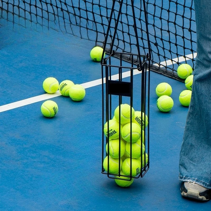 

Portable Tennis Ball Picker Professional Foldable Tennis Picking Basket Large Capacity Pick Up Baskets Metal Balls Accessories