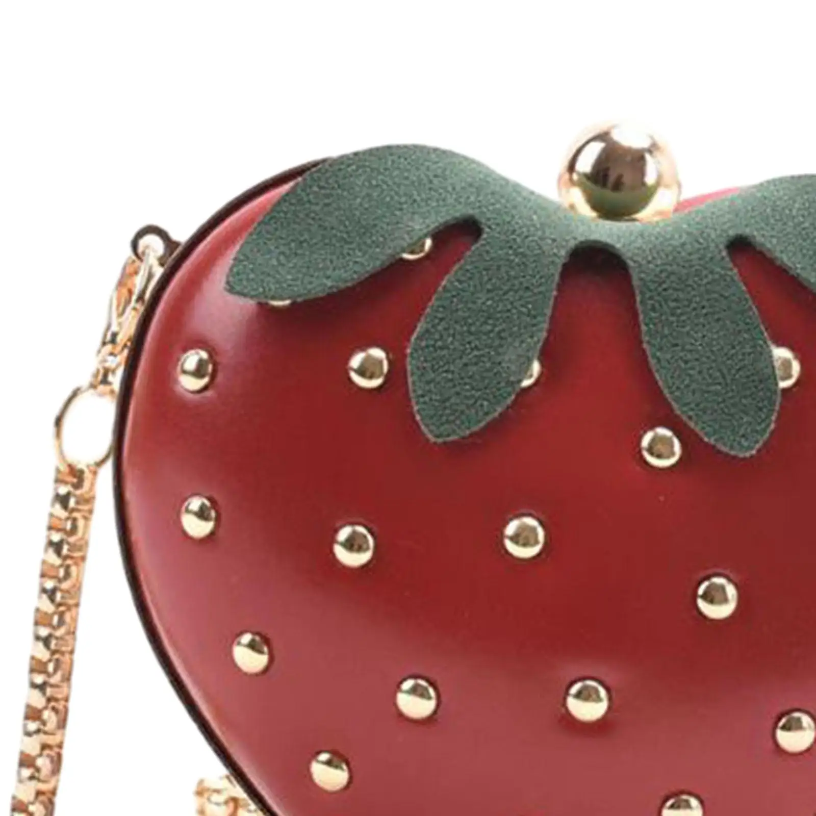 Strawberry Purse PU Leather Stylish Evening Bag Fruit Shaped Wallet Shoulder Bag for Female Bridal Party Events Wedding