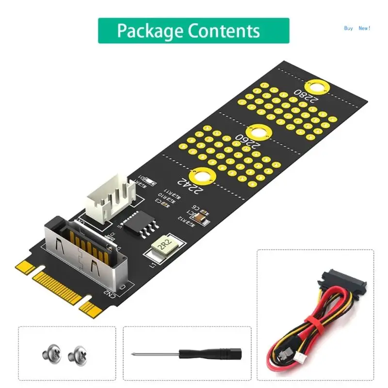 Convert 2 Key B Interfaces to SATA2.5 Efficient Data Transfer and Expand Storage with Case for Computer Enthusiasts