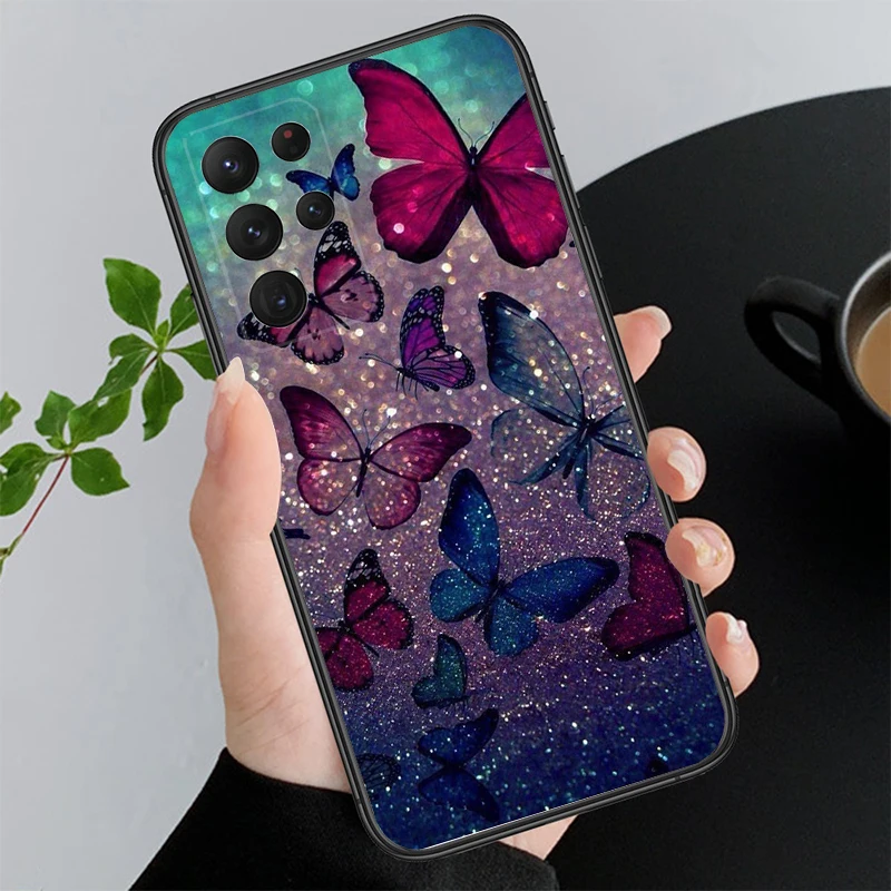 

Purple Pink Butterfly Phone Case For Samsung A55 A16 A56 A36 A35 A15 A53 A54 A33 A34 A25 A05S A52 A52S A14 A24 A26 A71