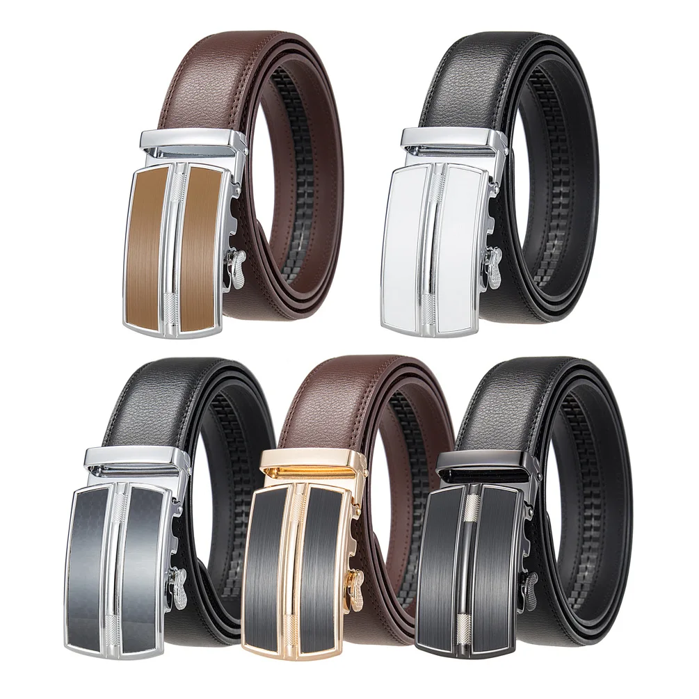 Мужской высококачественный ремень, роскошный ремень, черные мужские джинсы с автоматической пряжкой, мужской ремень, костюмный ремень LY136-0257-1