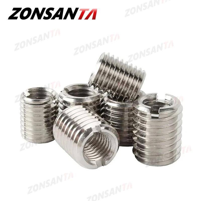 Slotted Inside Outside Thread Adapter Screw M2-12Wire 304 Stainless Steel Thread Insert Sleeve Conversion Nut Coupler Convey1244