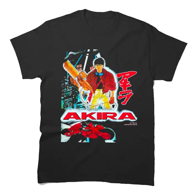 Akira Cyberpunk City Explosion Gift T‑Shirt Katsuhiro Otomo Retro Manga Shotaro Kaneda Neo‑Tokyo Anime Print Short Sleeve Tops