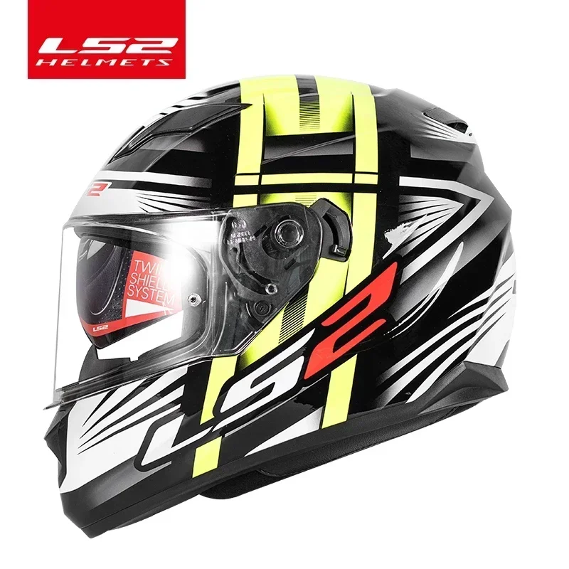 LS2 ff328 motorcycle helmet with inner sun visor dual lens moto helmet full face helmet without airbag casque moto capacete