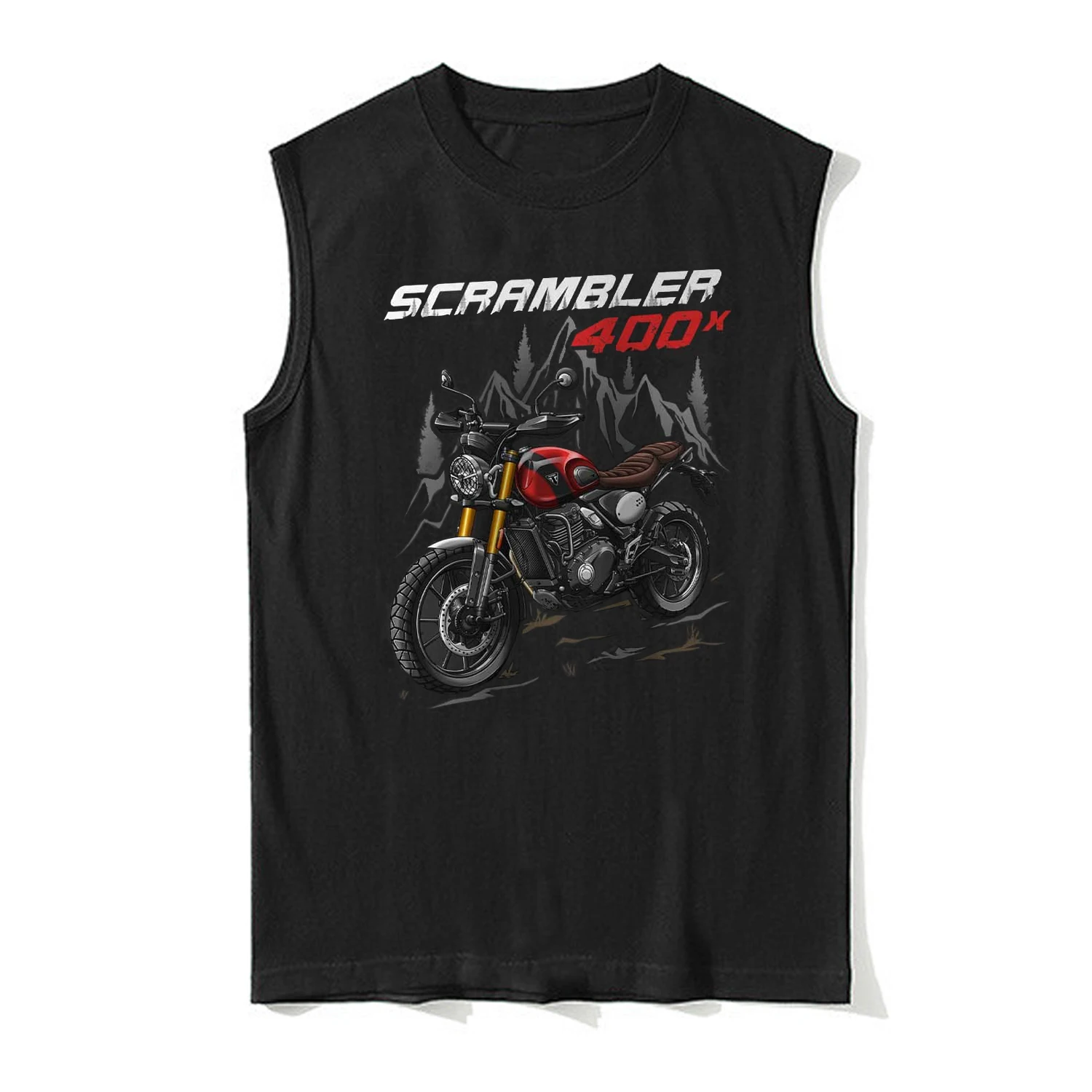 British 2024 Model Scrambler 400 X Motorcycle Tanktop 100% Cotton O-Neck Casual Mens Vest Sleeveless Tee Shirt Rider Streetwear