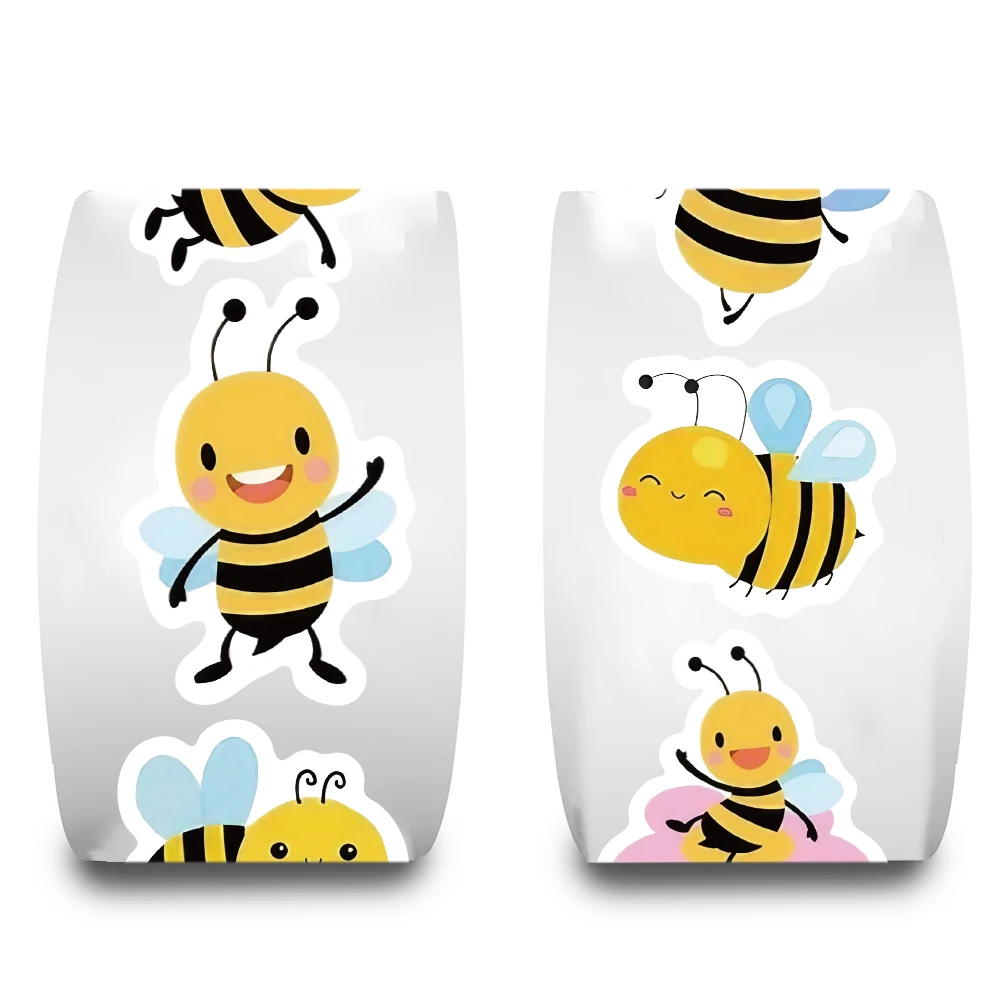 500PCS Little Bee Roll Sticker Notebook Skateboard Coffee Personalize Motorcycle Creative Bicycle Landscaping Bicycle Sticker