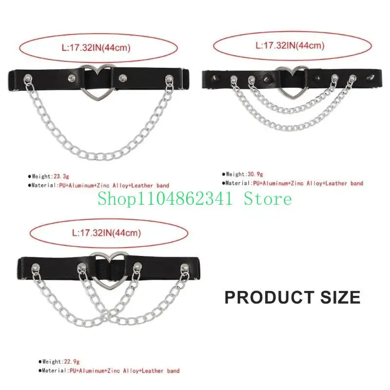 5ASD Modern Hollowed Heart Pu с цепочкой с цепочкой кисточки с цепочкой пояс для различных размеров ноги и ночного
